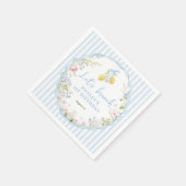Girls Blue Bow Lemon Floral Servet (Hoek)