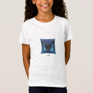 Girls Blue Butterfly HAM - Bella Fited Babydoll T T-shirt