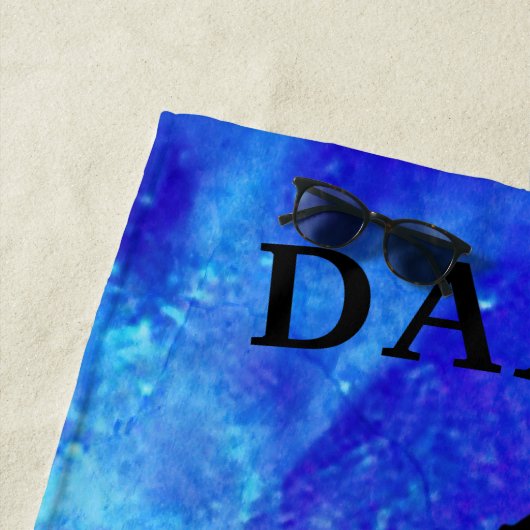 Girls Blue Galaxy Dance Beach Towel met naam Strandlaken (In situ)