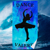 Girls Blue Galaxy Dance Beach Towel met naam Strandlaken
