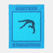 Girls Blue Gymnastics Handspring Fleece Blanket (Voorkant)