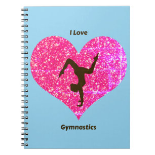 Girls Blue I Love Gymnastics Spiral Notitieboek