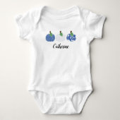 Girls Blue Pumpkin Trio Romper (Voorkant)