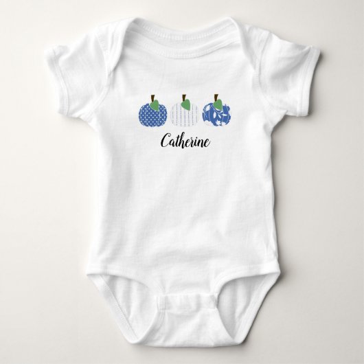 Girls Blue Pumpkin Trio Romper (Voorkant)