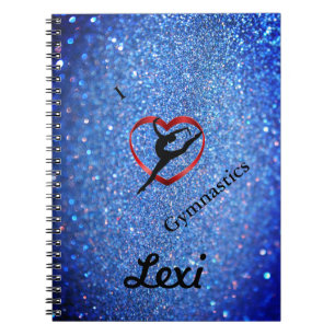 GIRLS BLUE SPARKLE GEPERSONALISEERD GYMNASTISCHE N NOTITIEBOEK