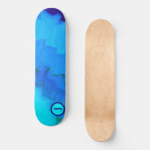 Girls Blue Tie Dye Monogram Skateboard (Voorkant)