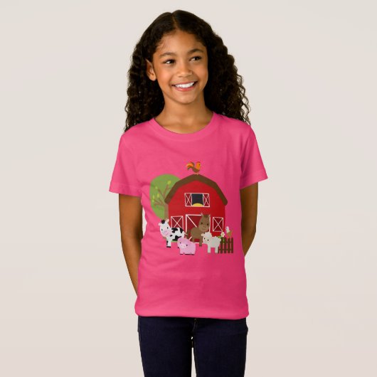 Girls Boerderij Barnyard T-shirt (Voorkant volledig)