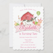 Girls Boerderij Birthday Party Invitation Kaart (Voorkant)