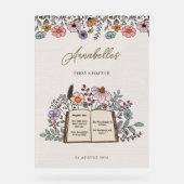 Girls Boho Book First Chapter Birthday Welcome Acryl Bord (Voorkant)