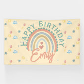 Girl's Boho Rainbow Dreams Bord Geel Spandoek (Horizontaal)