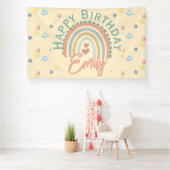 Girl's Boho Rainbow Dreams Bord Geel Spandoek (Insitu)
