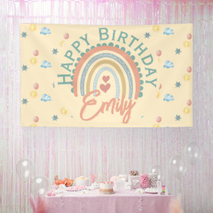 Girl's Boho Rainbow Dreams Bord Geel Spandoek