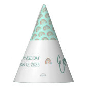 Girl's Boho Rainbow Dreams Mint Green Feesthoedjes (Links)