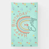 Girl's Boho Rainbow Dreams Mint groen Spandoek (Verticaal)