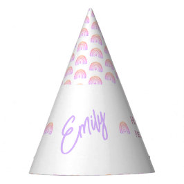Girl's Boho Rainbow Verjaardag Magisch Wit en roze Feesthoedjes