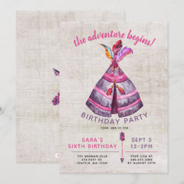 Girls Boho TeePee Birthday-uitnodigingen Kaart