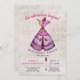 Girls Boho TeePee Birthday-uitnodigingen Kaart
