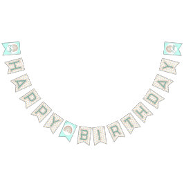 Girl's Boho Verjaardag Magic Mint groen Vlaggetjes