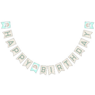 Girl's Boho Verjaardag Magic Mint groen Vlaggetjes