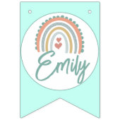 Girl's Boho Verjaardag Magic Mint groen Vlaggetjes (Eerste vlag)