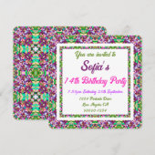 Girl's Bold Herfst Green Autumn Pink Birthday Kaart (Voorkant / Achterkant)