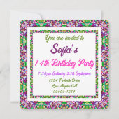 Girl's Bold Herfst Green Autumn Pink Birthday Kaart (Voorkant)