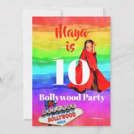 Girls Bollywood Colorful Fun 10th Birthday Kaart