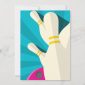 Girl's Bowling Birthday Party Invitation Kaart (Achterkant)