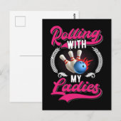 Girls Bowling Team Quote for Bowler Women Briefkaart (Voorkant / Achterkant)