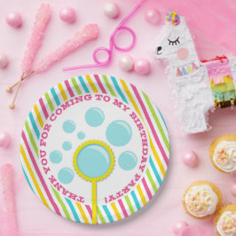 Girl's Bubble Party Birthday Papieren Bordje