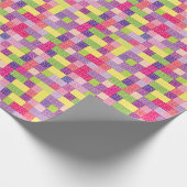 Girl's Building Bricks Birthday Cadeaupapier (Hoek)