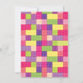 Girl's Building Bricks Blokkeert Verjaardagsfeest Kaart (Achterkant)