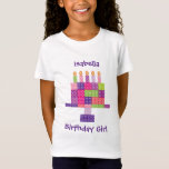 Girl's Building Bricks Blokken Birthday Cake T-shirt<br><div class="desc">©Cindy Bendel Design LLC.</div>