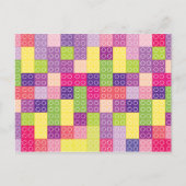 Girl's Building Bricks Blokken Verjaardag Bedankt Briefkaart (Voorkant)