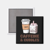 Girls Caffeine &amp; Cuddles Twinning Coffee Juice Magneet (Voorkant / Achterkant)