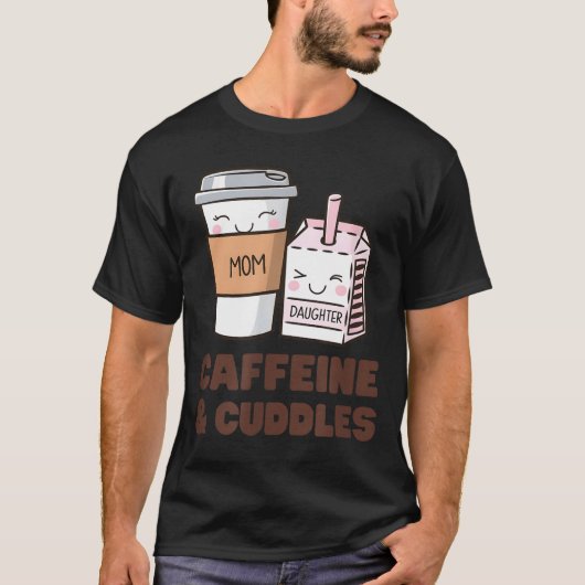 Girls Caffeine & Cuddles Twinning Coffee Juice T-shirt (Voorkant)
