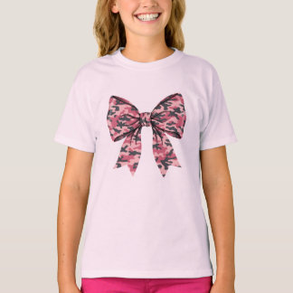 Girls Camouflage Pink Coquette Bow Old Camo Kids T-shirt