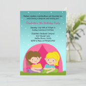 Girls Camping Birthday Party Invitation Kaart (Staand voorkant)