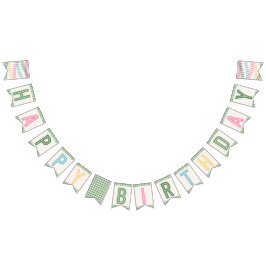Girl's Camping Party Bunting Banner