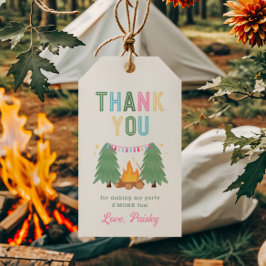 Girl's Camping Party Favor Label Cadeaulabel