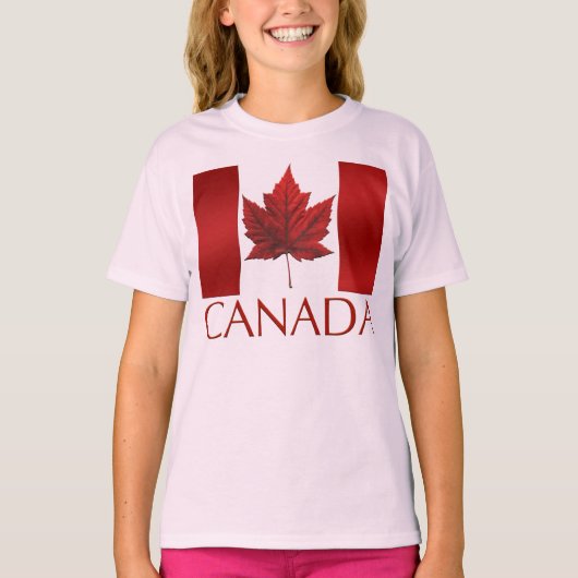 Girl's Canada Flag Sweatshirt Maple Leaf Shirt (Voorkant)