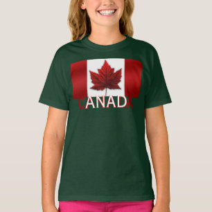 Girl's Canada Flag T-Shirt Kind Biologisch Canada 