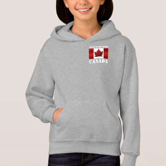 Girl's Canada Jacket Kind Gepersonaliseerde Hoodie (Voorkant)