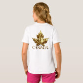 Girl's Canada T-shirt Gold Team Canada Kind Shirt (Achterkant volledig)