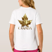 Girl's Canada T-shirt Gold Team Canada Kind Shirt (Achterkant)