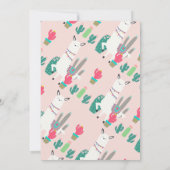 Girls Chalkboard Llama Fun Birthday Invitation Kaart (Achterkant)