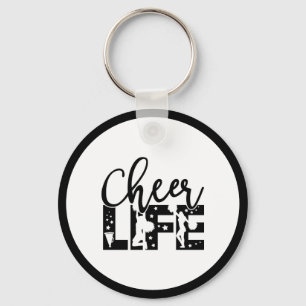 Girls Cheer Life Typography Quote Cheerleading Fun Sleutelhanger
