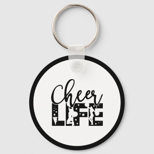 Girls Cheer Life Typography Quote Cheerleading Fun Sleutelhanger (Voorkant)