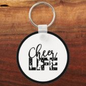 Girls Cheer Life Typography Quote Cheerleading Fun Sleutelhanger (Voorkant)