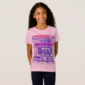 Girls Cheerlead Paars Typography T-Shirt (Voorkant volledig)